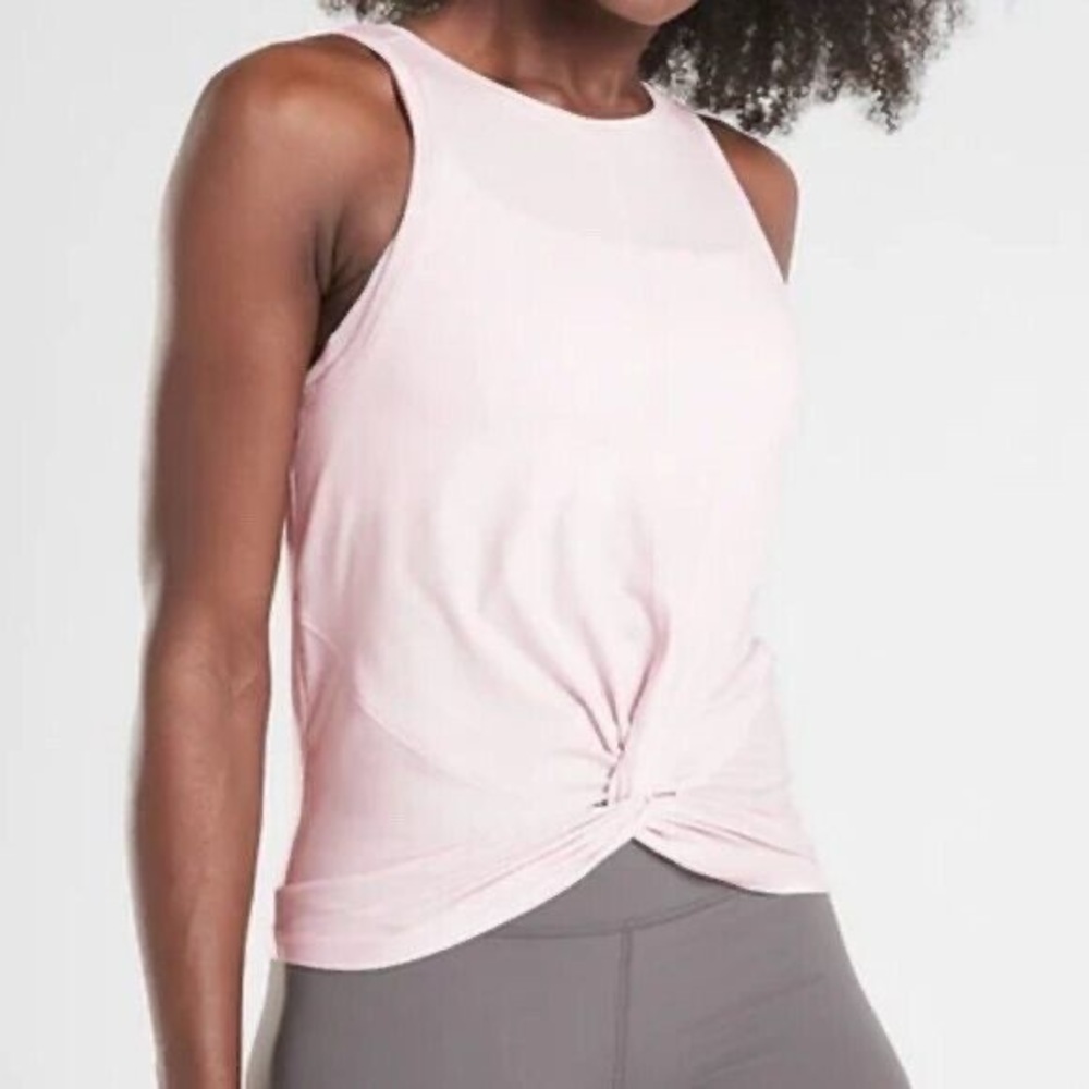 Athleta Pale Pink "Essence" Twist Front Tank Top